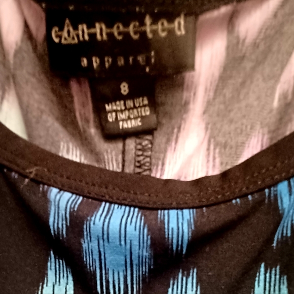 Long tank dress, size 8/Medium, blue, green purple, black - Picture 3 of 5